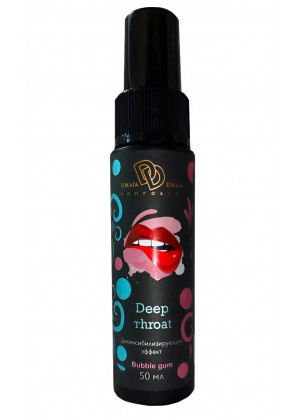 Спрей для горла Deep Throat с десенсибилизирующим эффектом и вкусом бабл-гам - 50 мл.