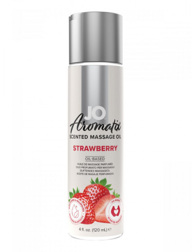 Массажное масло JO Aromatix Massage Oil Strawberry с ароматом клубники - 120 мл.