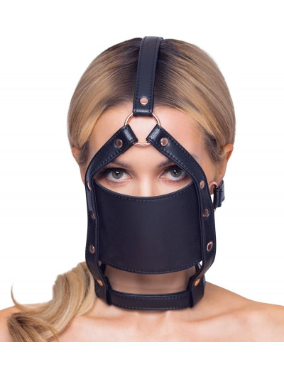 Черный намордник с кляпом-шаром Head Harness With A Gag