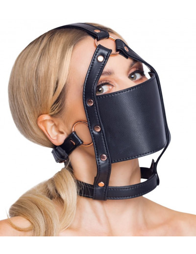 Черный намордник с кляпом-шаром Head Harness With A Gag