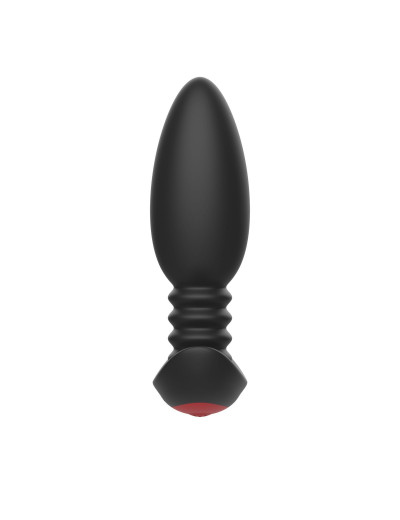 Черная анальная вибропробка Anal Vibrator с пультом ДУ - 13,5 см.