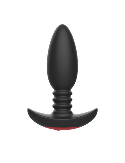 Черная анальная вибропробка Anal Vibrator с пультом ДУ - 13,5 см.