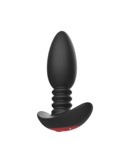 Черная анальная вибропробка Anal Vibrator с пультом ДУ - 13,5 см.