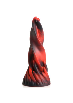 Красно-черный фантазийный фаллоимитатор Hell Kiss Twisted Tongues Silicone Dildo - 18,8 см.