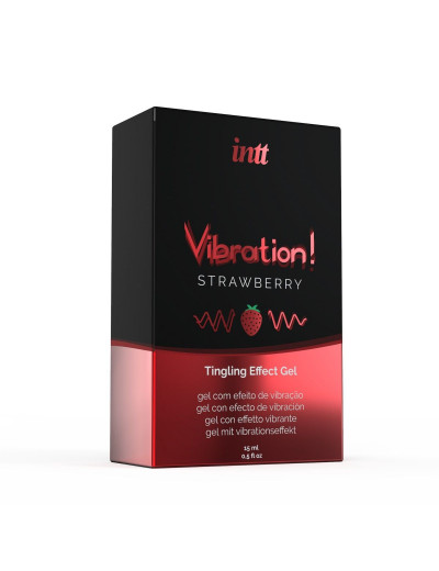 Жидкий интимный гель с эффектом вибрации Vibration! Strawberry - 15 мл.