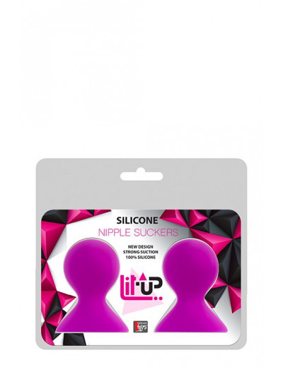 Ярко-розовые помпы для сосков LIT-UP NIPPLE SUCKERS LARGE PINK