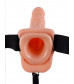 Полый страпон с креплением Vibrating Hollow Strap-On with Balls - 18,9 см.