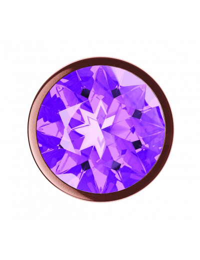 Пробка цвета розового золота с фиолетовым кристаллом Diamond Amethyst Shine L - 8,3 см.