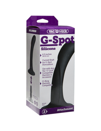 Черная изогнутая насадка Vac-U-Lock G-Spot - 16,5 см.