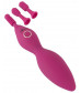 Ярко-розовый клиторальный вибратор с 3 насадками Spot Vibrator with 3 Tips - 17,9 см.