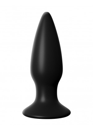 Чёрная малая анальная вибропробка Small Rechargeable Anal Plug - 10,9 см.