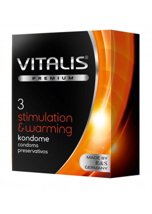 Презервативы VITALIS PREMIUM stimulation   warming с согревающим эффектом - 3 шт.