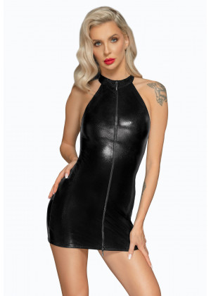 Эротическое мини-платье Snake wetlook mini-dress with front zipper