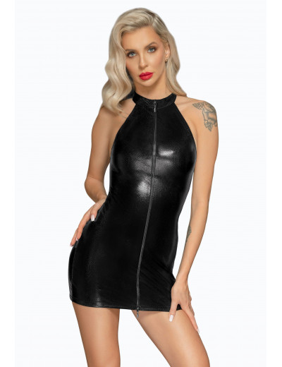 Эротическое мини-платье Snake wetlook mini-dress with front zipper