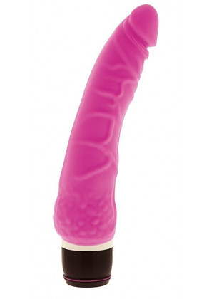 Розовый вибратор-реалистик с венками PURRFECT SILICONE CLASSIC 7.1INCH PINK  - 18 см.