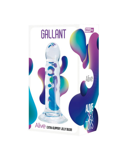 Прозрачный фаллоимитатор на присоске Gallant Jelly Dildo - 16 см.