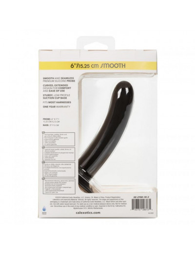 Черный анальный стимулятор Silicone Smooth Probe - 15,25 см.