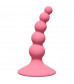 Розовая анальная пробка Ribbed Plug Pink - 10,5 см.