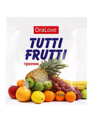 Саше гель-смазки Tutti-frutti со вкусом тропических фруктов - 4 гр.