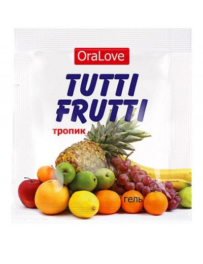 Саше гель-смазки Tutti-frutti со вкусом тропических фруктов - 4 гр.