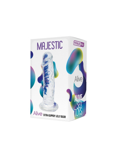 Прозрачный фаллоимитатор на присоске Majestic Jelly Dildo - 14,7 см.