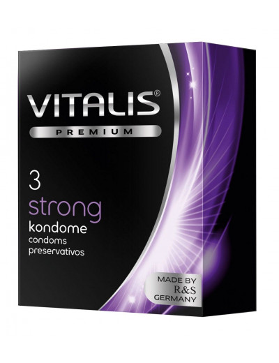 Презервативы с утолщенной стенкой VITALIS PREMIUM strong - 3 шт.