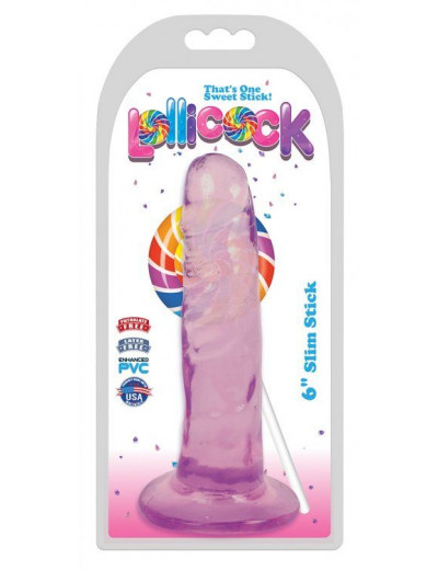 Фиолетовый фаллоимитатор Slim Stick Dildo - 15,2 см.