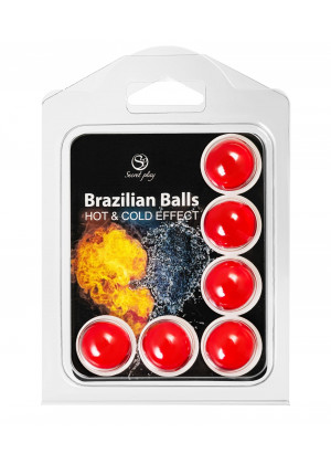 Набор из 6 шариков с массажным маслом Brazilian Balls с охлаждающим и разогревающим эффектом