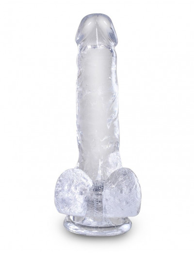 Прозрачный фаллоимитатор King Cock Clear 6  Cock with Balls - 17,8 см.