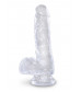 Прозрачный фаллоимитатор King Cock Clear 6  Cock with Balls - 17,8 см.