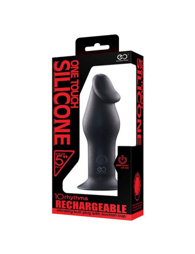 Черный анальный вибромассажер 5INCH RECHARGEABLE BUTTPLUG - 12,7 см.