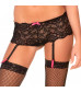 Кружевные шортики с чулкодержателями Crotchless Lace Boyleg with Garters