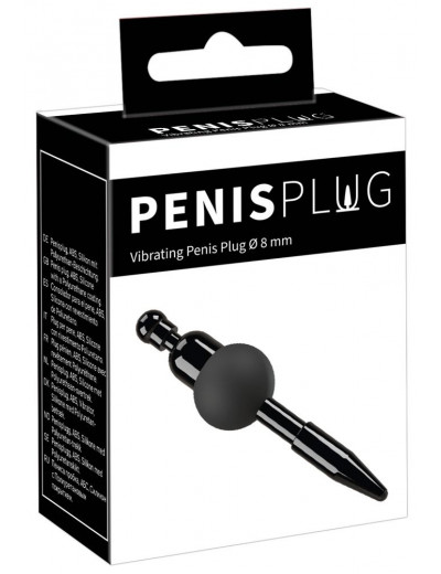 Черный уретральный вибростимулятор Vibrating Penis Plug