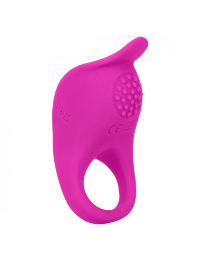 Ярко-розовое эрекционное виброкольцо Silicone Rechargeable Teasing Enhancer