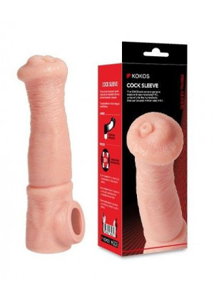 Телесная фантазийная насадка на член Cock Sleeve Size L