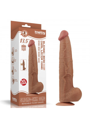 Коричневый фаллоимитатор 13.5 King Sized Sliding Skin Dual Layer Dong - 34 см.