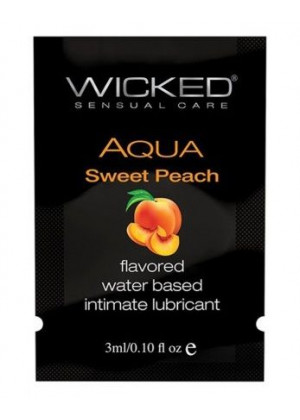 Лубрикант с ароматом спелого персика Wicked Aqua Sweet Peach - 3 мл.