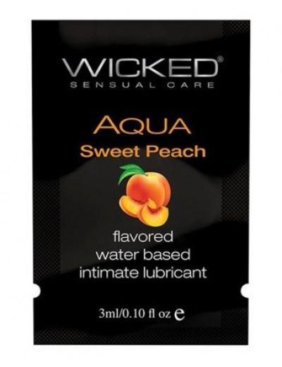 Лубрикант с ароматом спелого персика Wicked Aqua Sweet Peach - 3 мл.