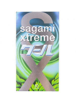 Презервативы Sagami Xtreme Mint с ароматом мяты - 10 шт.