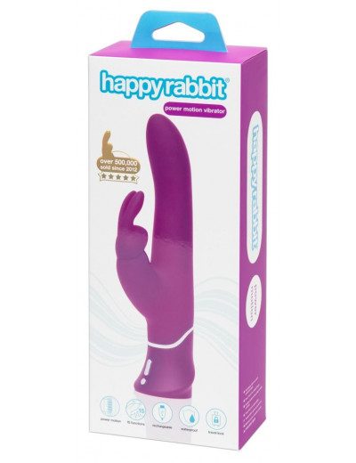 Лиловый вибратор Curve Thrusting Rechargeable Rabbit Vibrator - 24,1 см.