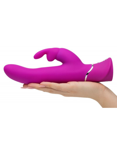 Лиловый вибратор Curve Thrusting Rechargeable Rabbit Vibrator - 24,1 см.