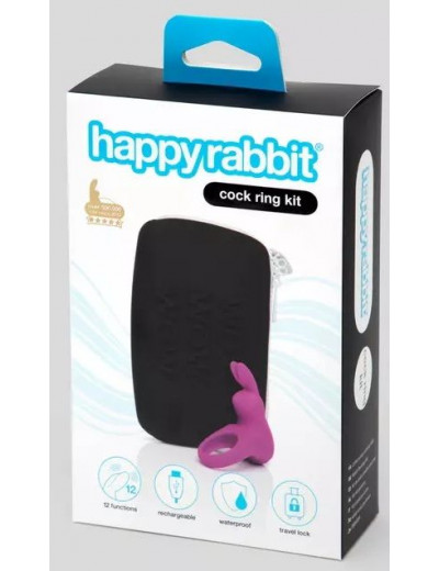 Фиолетовое эрекционное виброкольцо Happy Rabbit Cock Ring Kit