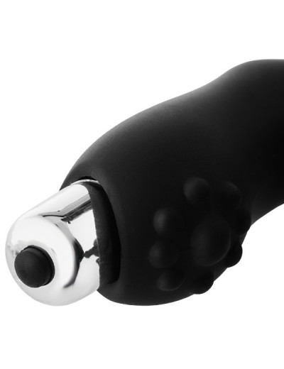 Черный вибромассажер простаты FantASStic Vibrating Prostate Massager - 11,3 см.