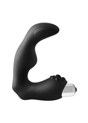 Черный вибромассажер простаты FantASStic Vibrating Prostate Massager - 11,3 см.