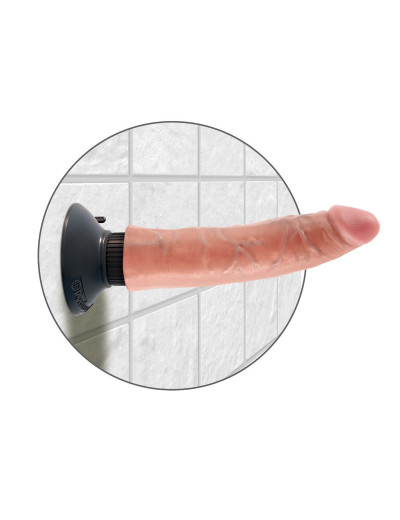 Вибромассажер телесного цвета 7  Vibrating Cock - 20 см.