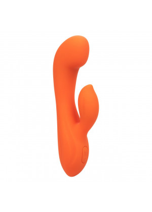 Оранжевый вибромассажер Stella Liquid Silicone Dual “G” - 17,75 см.