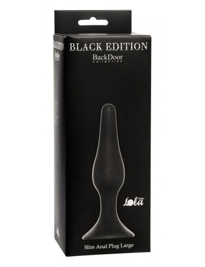 Чёрная анальная пробка Slim Anal Plug Large - 12,5 см.