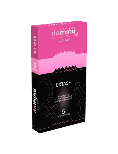 Презервативы с точками и рёбрышками DOMINO Classic Extase - 6 шт.