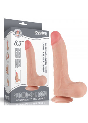 Телесный фаллоимитатор 8.5 Sliding Skin Dual Layer Dong - 22 см.