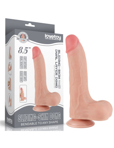 Телесный фаллоимитатор 8.5 Sliding Skin Dual Layer Dong - 22 см.